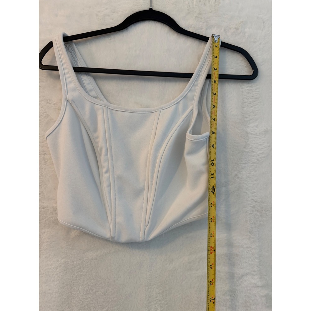 Princess‎ Polly White Corset Crop Top Sleeveless Zipper Back US 2 - Picture 5 of 7